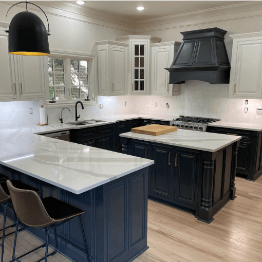 Kitchen cabinets refinished and repainted by Forest City Painters in London, Ontario